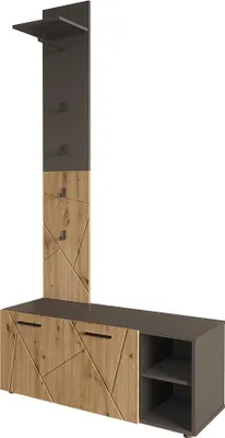 Produktbild von Garderobe Vicco Irma Anthrazit/Artisan 106 x 43 cm Set mit Schuhschrank und Garderobenpaneel, Model 59623