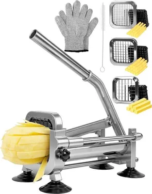 Obrázek produktu pro Stroj na krájení hranolek RVS s 3 moduly pro domácí hranolky