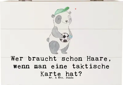 Produktbild von Mr. & Mrs. Panda Box Fußballtrainer Einzigartig 22 x 15 cm - Weiß - Geschenk, Teamgefühl, Coaching, Geschenkbox, Aufbewahrungsbox Holz, fotobox, Humor, Schatulle, Kiste
