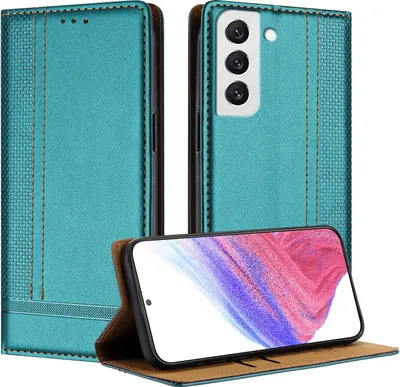 Obrázek produktu pro Pouzdro pro Samsung Galaxy S22 5G kožené flipové pouzdro s funkcí stojánku zelené