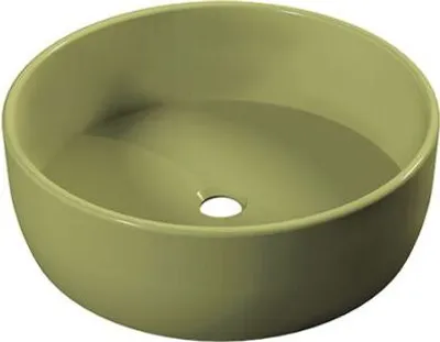 Produktbild von Aufsatzwaschbecken, hell-olivengrün, Waschschale, rund, grün, Waschbecken, AVANT, Microtec 37 cm