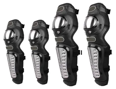 Immagine prodotto di Set da 4 pezzi: ginocchiere e gomitiere protettive rinforzate per moto, nero