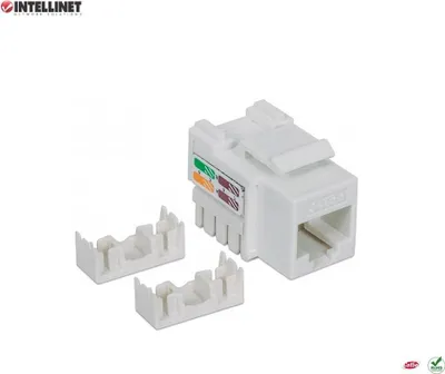 Zdjęcie produktu dla Intellinet 210355, Płaski, Biały, RJ-45, Żeńska, 22/26, Cat5e