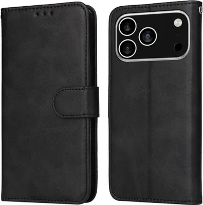 Produktbild von Mobigear Wallet iPhone 17 Pro Hülle Klapphülle Geldbörse - Schwarz