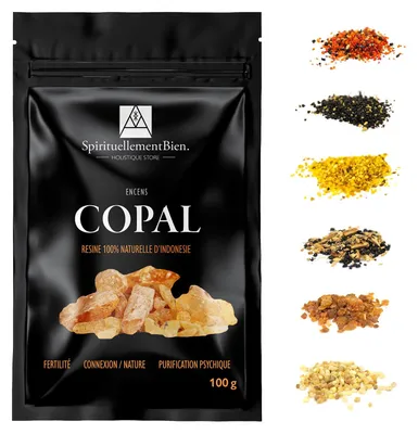 Copal Harz, 100 g, natürliche Räucherkörner, holzig-zitrisch