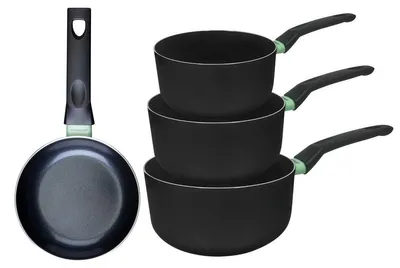Image de Ensemble de 1 poêle de 16 cm et 3 casseroles 16, 18 et 20 cm Fackelmann Brandao
