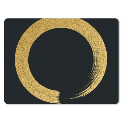 Produktbild von MuchoWow® Mauspad Mousepad Kreis aus goldenem Glitter auf schwarzem Hintergrund 23x19 cm - Mousepads - Maus Mat - Pad - Mausunterlage - Schreibtischunterlage - Mauspad