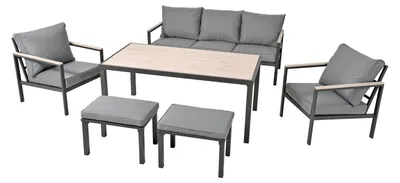 Produktbild von bellavista - Home&Garden® Rialto Dining Lounge Set 6-teilig Aluminium anthrazit Holzoptik