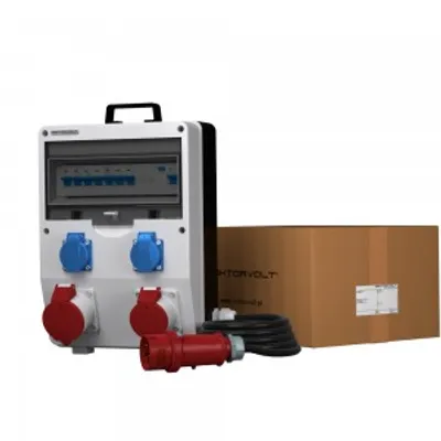 Immagine prodotto di Distributore di corrente per cantieri Distributore di corrente mobile SKH ECO-S/FI 32A 16A 2x230V Prese bals Cavo 5x4mm2 Distributore mobile Doktorvolt