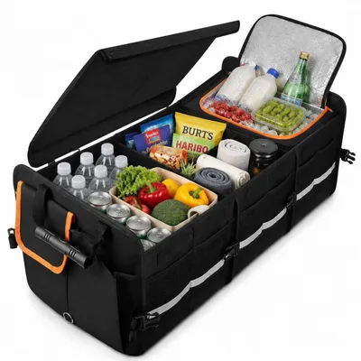 Produktbild von Kofferraum Organizer Auto mit Kühltasche 92L faltbar 600D Oxford rutschfest