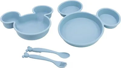 Image de Disney Mickey Mouse Set de vaisselle pour enfants 4 pièces - Assiette, bol & couverts en boîte cadeau
