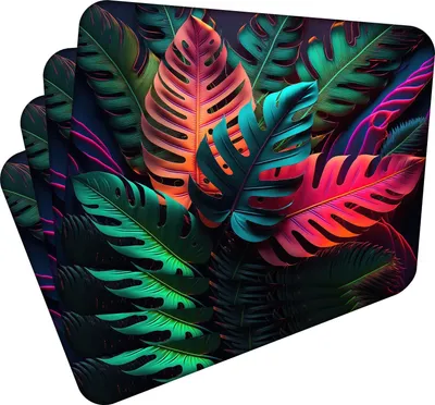 Obrázek produktu pro Sada 4 prostírání 40x30 cm Tropical Leaves 1 prostírání Omyvatelné - žáruvzdorný korkový podklad odolává teplotám do 100 °C