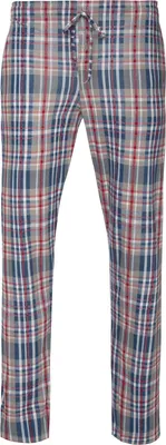 Produktbild von Sesto Senso Herren Schlafhose Milo - Bequeme Baumwoll-Pyjama-Hose mit Karo-Muster, Praktische Taschen, Gummibund und Kordelzug, Atmungsaktiv, Für Schlaf und Entspannung, Blau M
