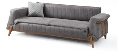 Produktbild von Dreisitzer Couch Graue Wohnzimmer Polstermöbel 3-Sitzer Sofa