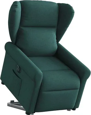 Image de Fauteuil inclinable électrique vert foncé tissu
