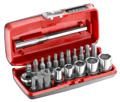 Image de Coffret douilles 1/4'' 6 pans métriques et embouts 23 pièces - FACOM - R1PICOPB