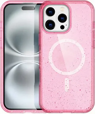 Zdjęcie produktu dla imoshion Sparkle Backcover z MagSafe dla Apple iPhone 16 Pro - Glitter Pink