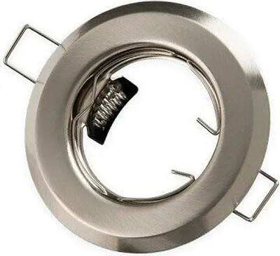 Produktbild von Einbaustrahler GU10 Ø60mm Bohrloch Aluminium inkl. GU5.3 Fassung für LED Leuchtmittel, aluminiumgebürstetes Satin Rund
