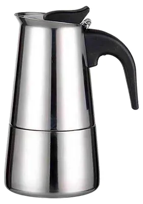 Image de Cafetière moka, acier inoxydable, design compact, 200 ml