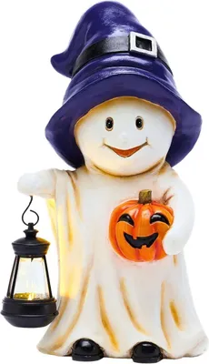 Obrázek produktu pro Halloween dekorace venkovní solární duch dýně solární světlo 27cm