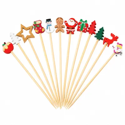 Weihnachts-Cocktailspieße aus Bambus, 50 g