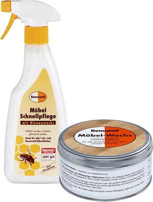 Produktbild von Renuwell Möbel Schnellpflege 500 ml - Möbel-Wachs 500 ml Spar-Set