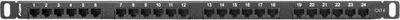 Produktbild von Lanberg PPU6-0024-B, RJ-45, Cat6, Schwarz, Metall, Rackeinbau, 0.5U