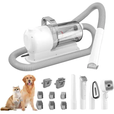 Produktbild von Tierhaar Staubsauger für Hunde & Katzen 6 in 1 Grooming Set, starke Saugkraft entfernt bis zu 99% Fell, reduziert Tierhaare im Haushalt effektiv