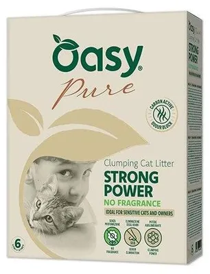 Imagen del producto de OALMPU0600001A. Arena para gatos Oasy Litters, fórmula pura, alta capacidad de absorción, sin fragancia, 6 litros