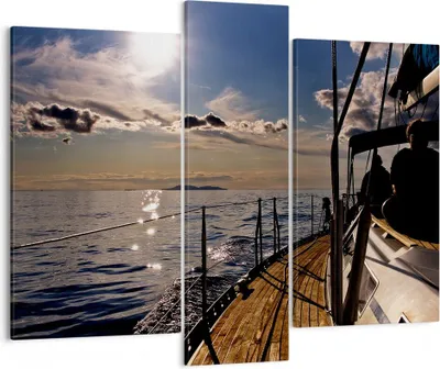 Produktbild von Bild auf Leinwand - Leinwandbild - Kroatien Yacht Segeln Segelboot - 95x80cm - Wand Bild - Wanddeko - Leinwanddruck - Bilder - Kunstdruck - Wanddekoration - Leinwand bilder - Wandkunst - CB95x80-0426