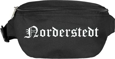 Produktbild von Norderstedt Bauchtasche - Altdeutsch bedruckt - Gürteltasche Hipbag Schwarz