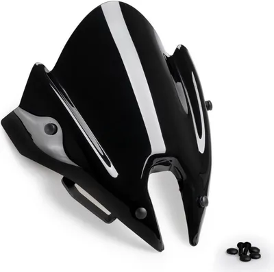 Productafbeelding van Windscherm PUIG, zwarte uitvoering, voor sportieve motoren zonder kuip, geschikt voor de Triumph Speed Triple RS
