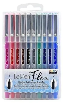 Produktbild von Le Pen Flex Primary Fineliner, 10 Farben – Marvy