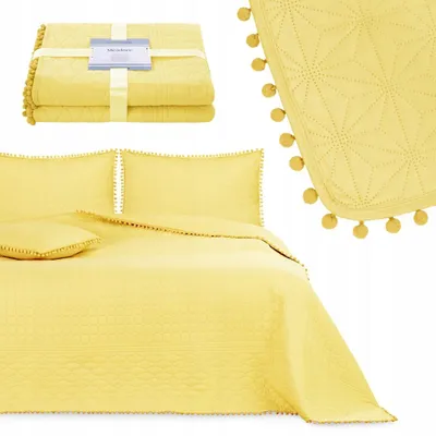 Produktbild von Amelia Home Gesteppter Bettüberwurf 170x270 cm Sonnengelb Frühling