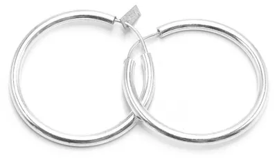 Produktbild von Vintageparts Creolen 925 Silber rund 28mm mit Steckverschluss (2 Stück)