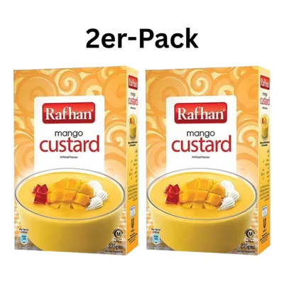 Produktbild von 2er-Pack Rafhan Custard Puddingpulver Mango 275g