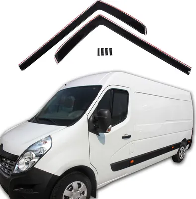 Produktbild von J&J AUTOMOTIVE | GP Windabweiser Für Opel Movano 2010-2021 2tlg, GP Regenabweiser, Schwarz, Getönt, Aerodynamisch, Einfache Montage, Befeistigung mit Clips