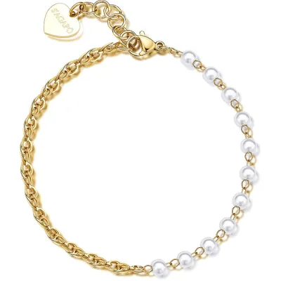 Produktbild von Elegantes vergoldetes klobiges Perlenarmband SHK68