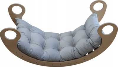 Hellgrau Samtkissen für eine Babyschaukel 70x35x8 cm, Montessori-Rocker, Kissen für Rocker Montessori geeignet für Jungen und Mädchen ab 6 Monaten