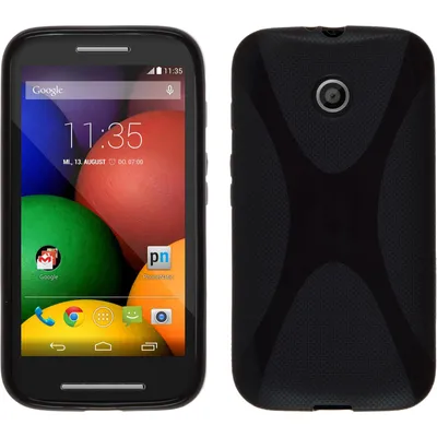 Produktbild von PhoneNatic Case kompatibel mit Motorola Moto E - schwarz Silikon Hülle X-Style + 2 Schutzfolien