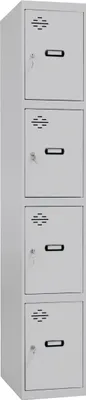 Image de Casier-armoire Simonlocker Prof.dism.4 Porte 1/4 400 In Gris Gris Taquilla 1800x400x500 - Simonrack