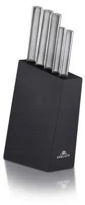 Messer-Set im Holzblock, 5-teilig, Edelstahl, 20 cm
