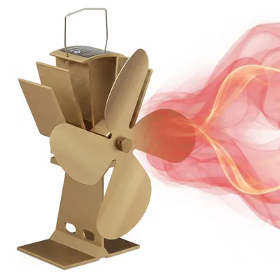 Produktbild von Relaxdays Ofenventilator ohne Strom, geräuscharm, für Kamin & Ofen, hitzebetrieben, 4 Blätter, Kaminventilator, bronze