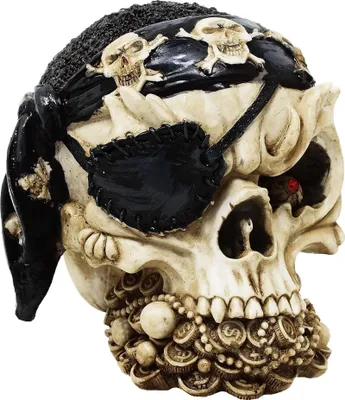 Produktbild von Totenkopf mit Piratentuch - Deko, Figur, Halloween, Gothic