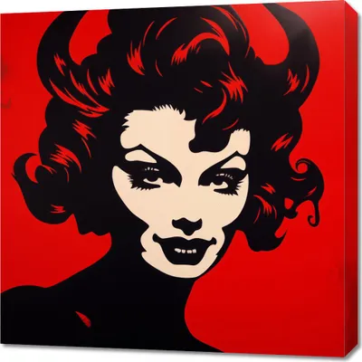 Immagine prodotto di Quadro 70x70 cm Diavolessa rossa