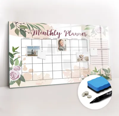 Produktbild von Magnetpinnwand Memoboard - Zubehörsatz - Schwarzer Marker + Schwamm + Magnete - 120 x 60 cm - Rosenplaner