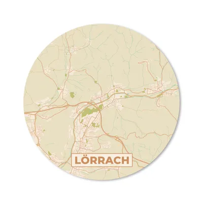 Produktbild von MuchoWow® Mauspad Mousepad Lörrach - Karte - Vintage - Stadtplan 20x20 cm - Mousepads - Maus Mat - Pad - Mausunterlage - Schreibtischmatte