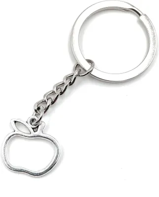 Produktbild von Onwomania Apfel hohl Obst Schlüsselanhänger Metall Glücksbringer in Alu Geschenkbox, ideal zum Verschenken