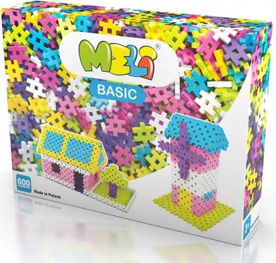 Produktbild von Meli Basic Pink 600 Bausteine Bauklötze Kunststoff Bauklötzchen