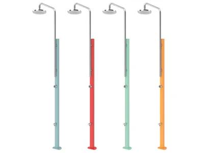 Pooldusche Chrome unterschiedliche Farben, Frontalansicht